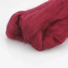 Lana cardata rosso scuro 25 g|IDEEINFELTRO.COM