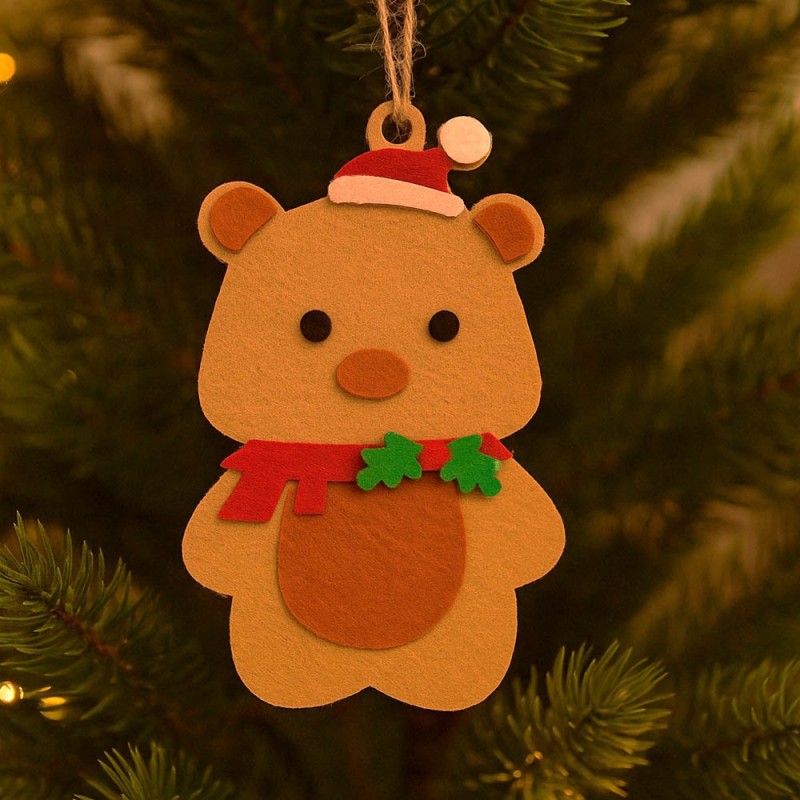 12 Adornos Navideños - Abeto - En fieltro mod. 4