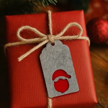 8 Dubbel Gesneden Kerstversieringen - Fir Circle - Vilt & Dun Vilt 2