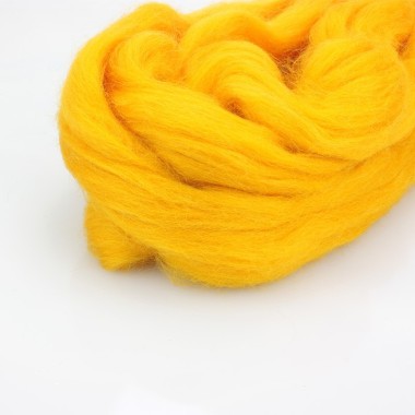 GOLDEN YELLOW CARDED WOOL 50 g