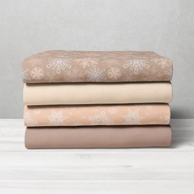 Fieltro fino fantasy 45x70 cm "copos de nieve beige" kit de ahorro de 4 paneles