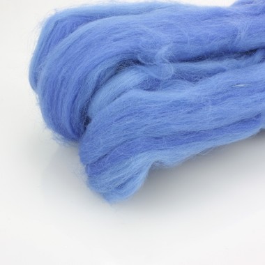 ELECTRIC BLUE CARDED WOOL 50 g
