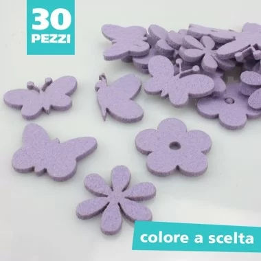 BUTTERFLY AND FLOWER MIX FELT SHAPES KIT - SIZE OF YOUR CHOICE