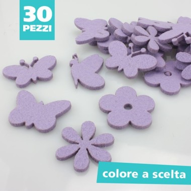 SILHOUETTE KIT IN FELT MIX OF BUTTERFLIES AND FLOWERS - SIZE OF YOUR CHOICE
