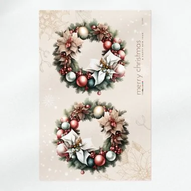 Couronne de noël mod. 8 - tissu feutrine panneau à découper et à assembler