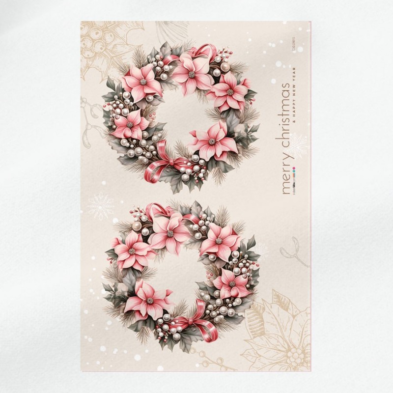 Couronne de noël mod. 15 - tissu feutrine panneau à découper et à assembler