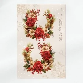Couronne de noël mod. 18 - tissu feutrine panneau à découper et à assembler