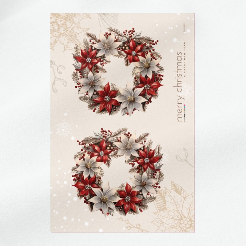 Corona de navidad mod. 22 - fieltro fino panel a cortar y ensamblar