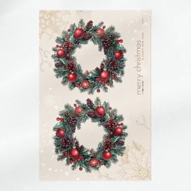 Kerstkrans mod. 24 - dun vilt te snijden en te monteren paneel