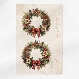 Couronne de noël mod. 25 - tissu feutrine panneau à découper et à assembler