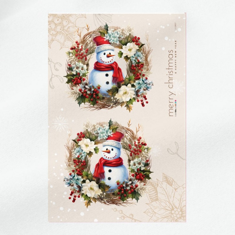 Couronne de noël mod. 27 - tissu feutrine panneau à découper et à assembler