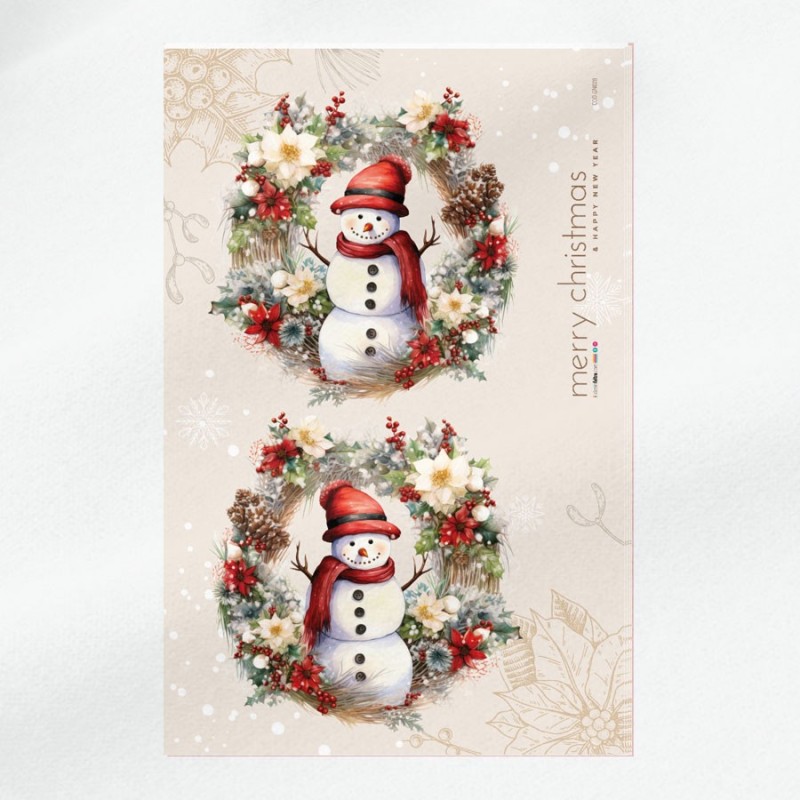 Corona de navidad mod. 28 - fieltro fino panel para cortar y ensamblar