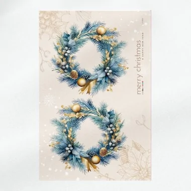 Corona de navidad mod. 38 - fieltro fino panel a cortar y ensamblar
