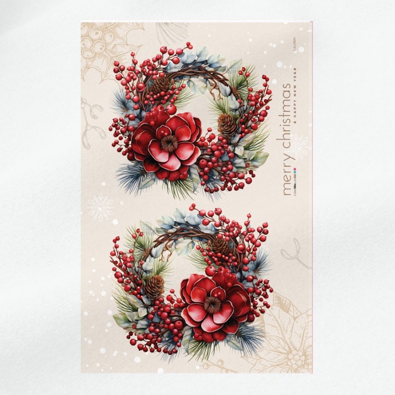 Christmas wreath mod. 44 - soft felt panel to be cut and assembled