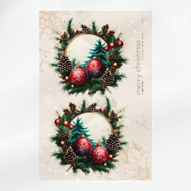 Couronne de noël mod. 46 - tissu feutrine panneau à découper et à assembler