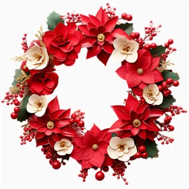 Couronne de noël mod. 9 - tissu feutrine panneau à découper et à assembler 2
