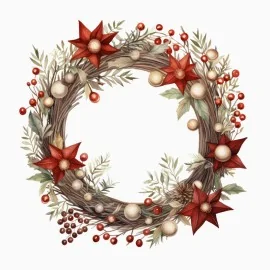 Christmas wreath mod. 20 - soft felt panel to be cut and assembled