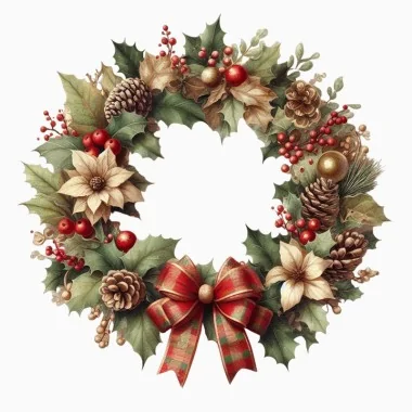 Kerstkrans mod. 25 - dun vilt paneel dat moet worden gesneden en gemonteerd 2