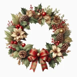 Couronne de noël mod. 25 - tissu feutrine panneau à découper et à assembler