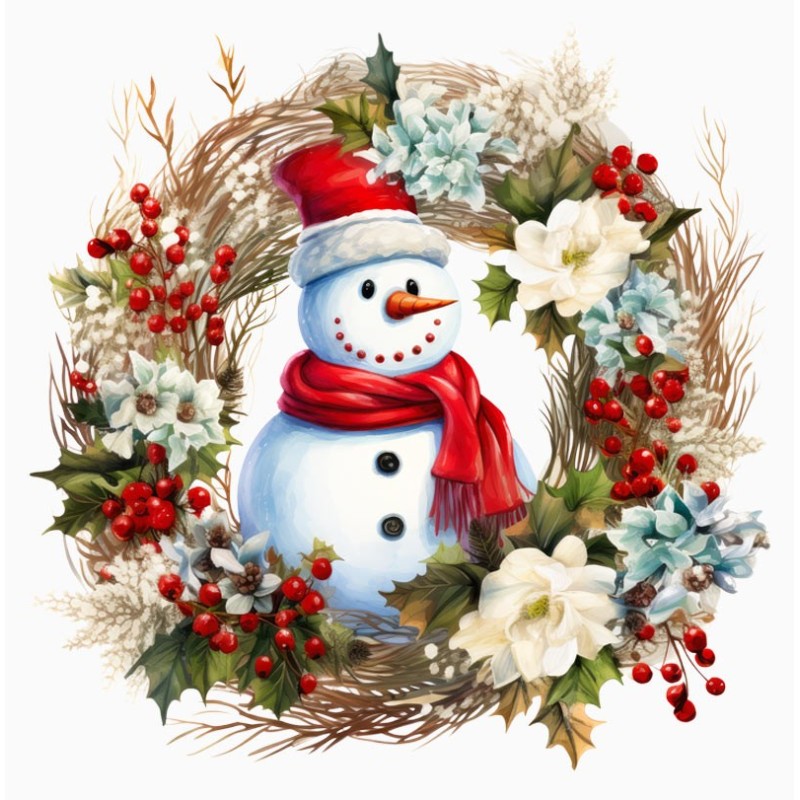 Couronne de noël mod. 27 - tissu feutrine panneau à découper et à assembler