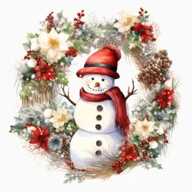 Couronne de noël mod. 28 - tissu feutrine panneau à découper et à assembler