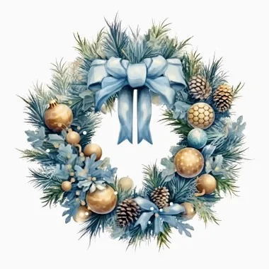 Couronne de noël mod. 40 - tissu feutrine panneau à découper et à assembler 2