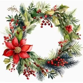 Couronne de noël mod. 42 - tissu feutrine panneau à découper et à assembler