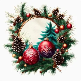 Couronne de noël mod. 46 - tissu feutrine panneau à découper et à assembler
