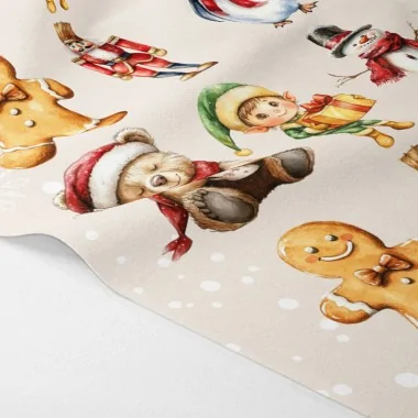 Kerstfiguren in dun vilt te snijden 45x70 cm code pr006 - teddyberen, koekjes en sneeuwpoppen 2