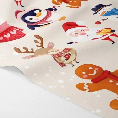 Kerstfiguren in dun vilt uit te knippen 45x70 cm code pr007 - sneeuwpop en kerstdieren 2