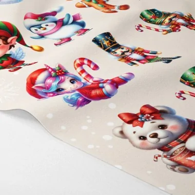 Personnages de noël en tissu feutrine à découper 45x70 cm cod. pr010 - contes de fées et bonbons - 2