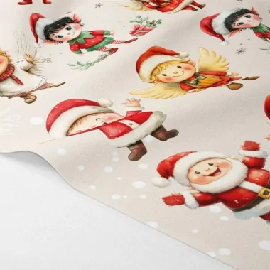 Kerstmiskarakters in dun vilt uit te knippen 45x70 cm code pr017 - kerstman en engelen 2