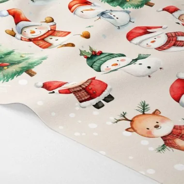 Personnages de noël en tissu feutrine à découper 45x70 cm code pr018 - sapin de noël et bonhomme de neige 2