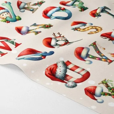 Alfabeto navideño en fieltro fino letras para recortar - sombrero con decoraciones código an002 2