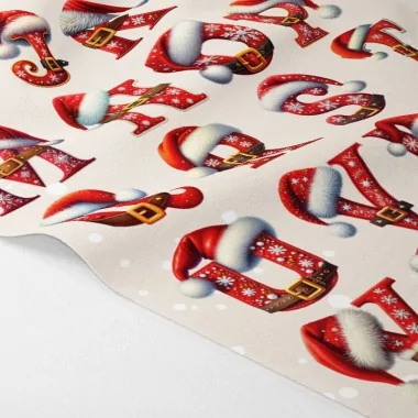 Alfabeto navideño en fieltro fino letras para recortar - sombrero de papá noel código an009 2
