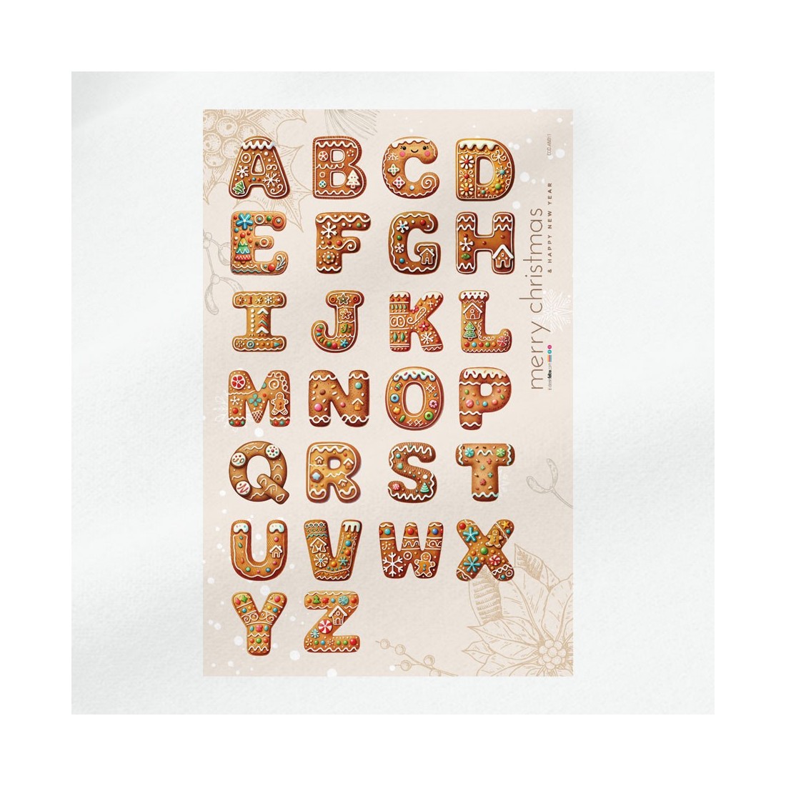 Alphabet de noël en tissu feutrine lettres à découper - biscuits au ...