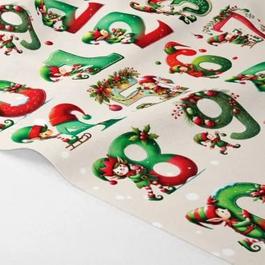 Kerstnummers in dun vilt uit te knippen - elf code an021 2