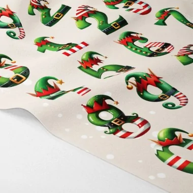 Kerstnummers in dun vilt uit te knippen - elf hoed code an022 2