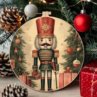 Boules de Noël en tissu feutre 20 pièces ø 10 cm - vintage Père Noël - cod.166|IDEEINFELTRO.COM