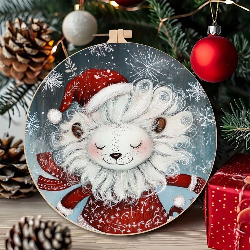 Groot formaat kerst beelden - lion dun vilt panel - code up033