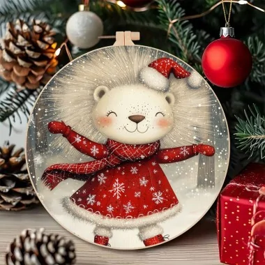 Images de noël grand format - panneau lion tissu feutrine - code up033