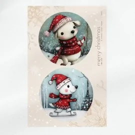 Groot formaat kerst beelden - hond dun vilt paneel - code up035