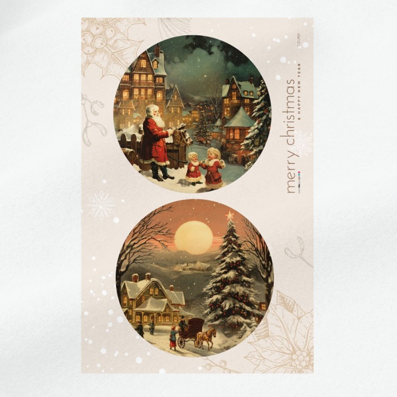 Large format christmas images - soft felt snowy landscape panel - code up038