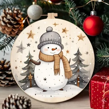 Boules de Noël en tissu feutre 20 pièces ø 10 cm - Père Noël et paysages - cod.201|IDEEINFELTRO.COM 2