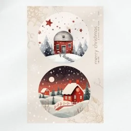Large format Christmas images - Snowy landscape soft felt panel - code UP041|IDEEINFELTRO.COM