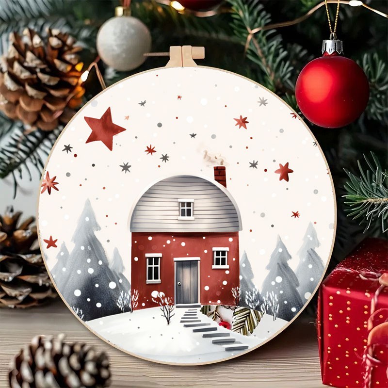 Großformatige Weihnachtsbilder - Schneelandschaft Bastelfilz Panel - Code UP041