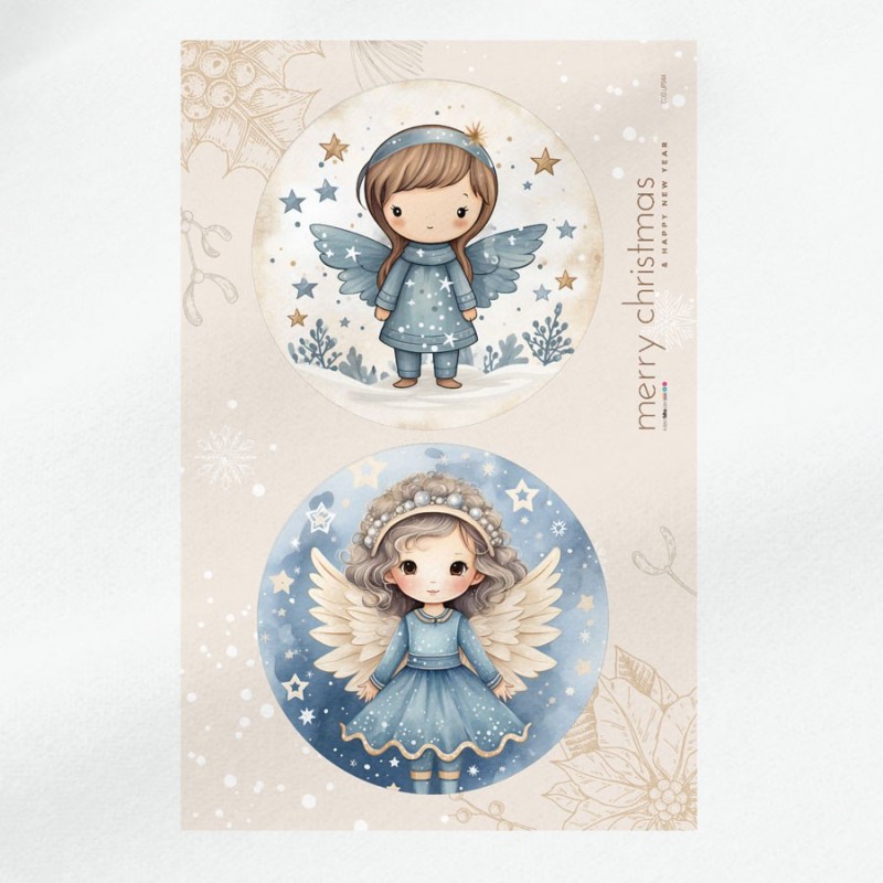 Images de noël grand format - panneau tissu feutrine ange - code up044
