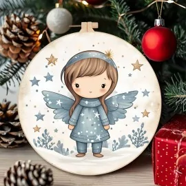 Groot formaat kerst beelden - angel dun vilt panel - code up044
