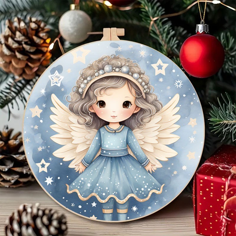 Images de noël grand format - panneau tissu feutrine ange - code up044