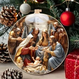 Large format christmas images - nativity soft felt panel - cod.